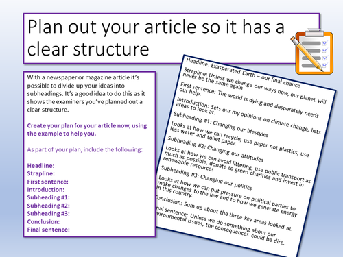 writing a newspaper article part three assignment