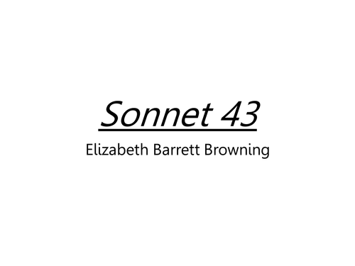 Eduqas Poetry - Sonnet 43