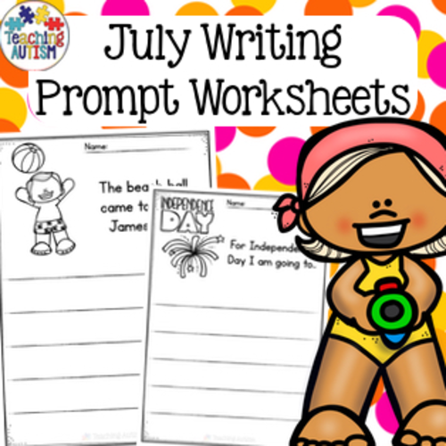 July No Prep Writing Prompt Worksheets | Teaching Resources