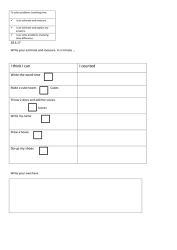 Year 1 Time Worksheet Teaching Resources