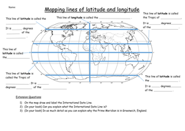 Latitude and Longitude Worksheet | Teaching Resources