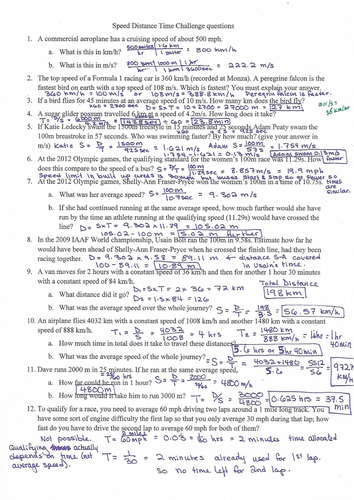 Speed Distance Time Worded Problems HIGHER Teaching Resources