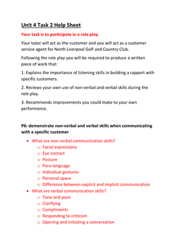 CTEC Business Studies 2016 Unit 4 LO3 Help Sheet