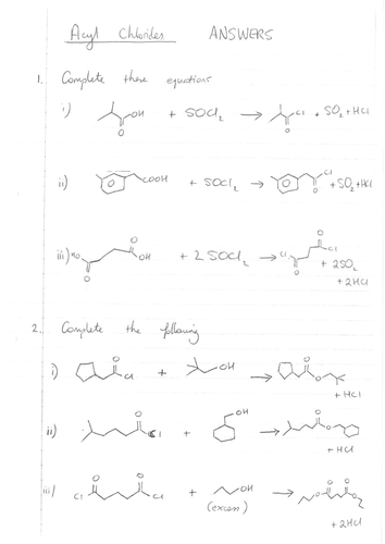 Organic Chemistry Worksheets (A2) | Teaching Resources