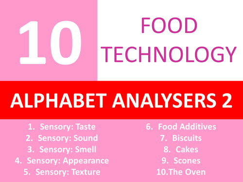 10-food-technology-alphabet-brainstorm-analysers-2-keyword-starters-cover-lesson-homework