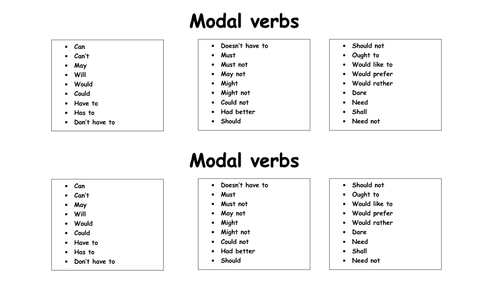 modal verbs teaching resources