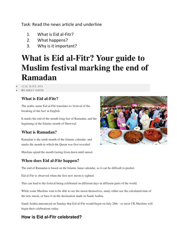 3.4 Sawm - Topic: Living the Muslim Life - New Edexcel GCSE