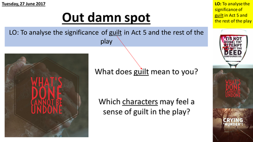 Macbeth AQA: Act 5 Scene 1 & Lady Macbeth