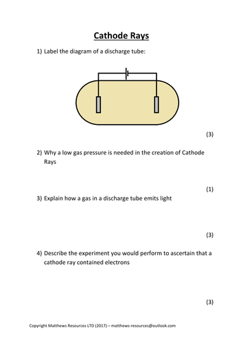 A Level Turning Points In Physics Cathode Rays Powerpoint And Lesson