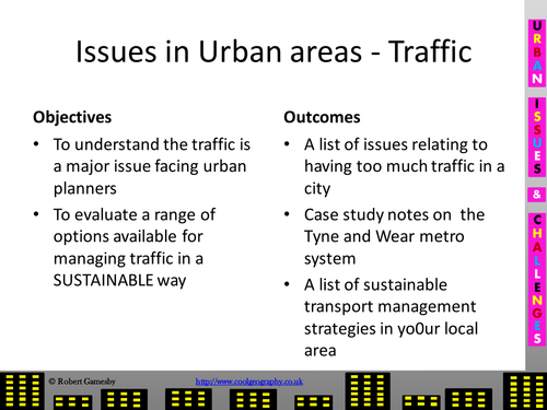 new OCR spec B - URBAN FUTURES unit - L13 traffic management