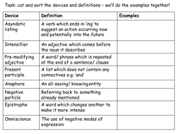 Sophisticated linguistic devices TOP SET | Teaching Resources