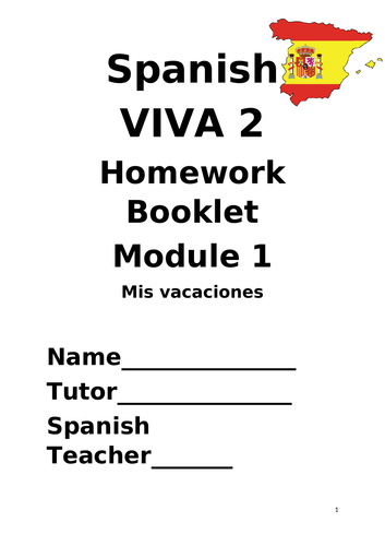 Y8 Mis vacaciones (Revision booklet)