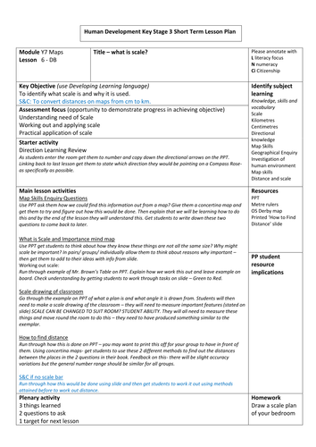 KS3 unit - MAP SKILLS - L6 scale