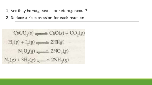 Calculating Kc and Kc units - A-level Chemistry Equilibrium II ...