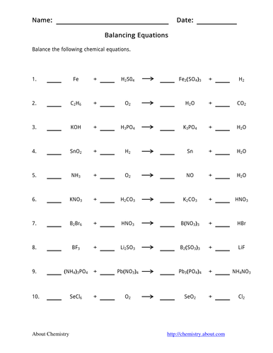 Gcse Intro To Balancing Equations Teaching Resources