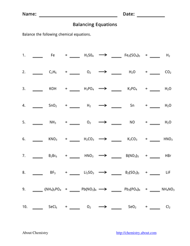 GCSE Intro to Balancing Equations | Teaching Resources