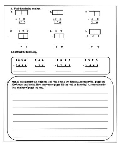 Activity Worksheets For Grade 3