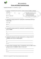 GCSE Physics - Elastic Potential Energy worksheets | Teaching Resources