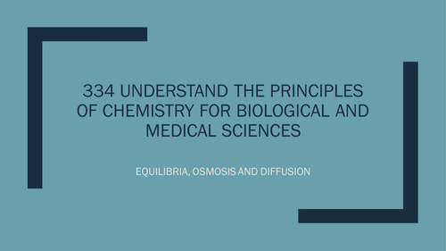 Equilibria, Osmosis and Diffusion