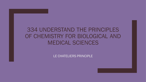 Le Chateliers Principle