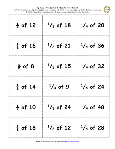 KS2 Y4 Y5 Fractions of numbers & amounts - differentiated challenges ...