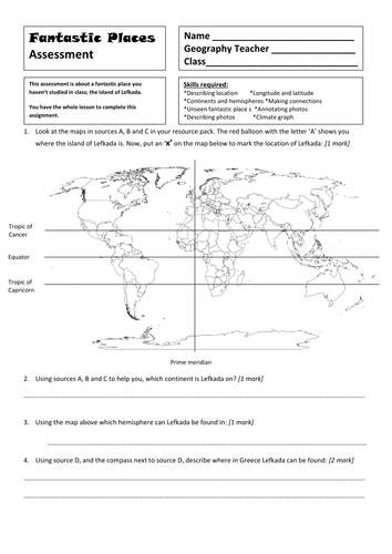 End of Unit Assessment - Fantastic Places