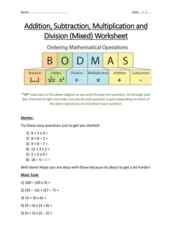 addition-subtraction-multiplication-and-division-worksheet-teaching-resources