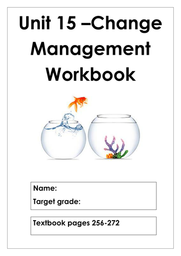 L3 Cambridge Technicals Business Studies Unit 15 Change Management workbook