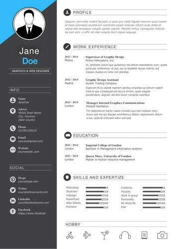 Dark Gray Resume / CV Template | Teaching Resources