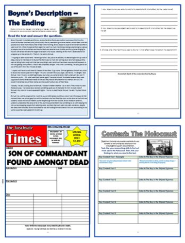 The Boy in the Striped Pyjamas - KS3 Comprehension Activities Booklet ...
