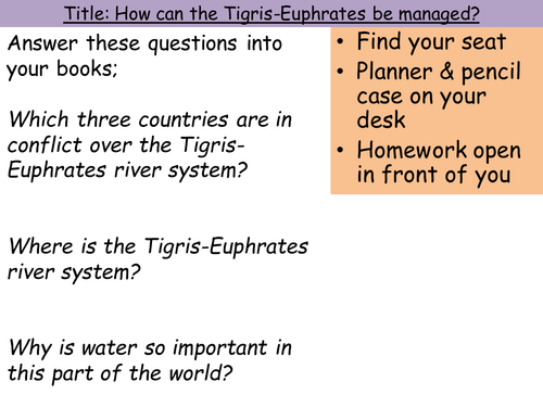 Conflicts: Solutions to water conflict along the Tigris-Euphrates