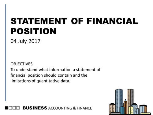 OCR AS Business (new spec) Accounting & Finance 08 Statement of Financial Position