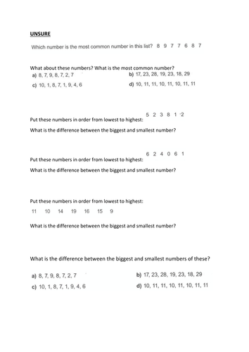 Mean, Median, Mode, Range - Basic Introduction | Teaching Resources