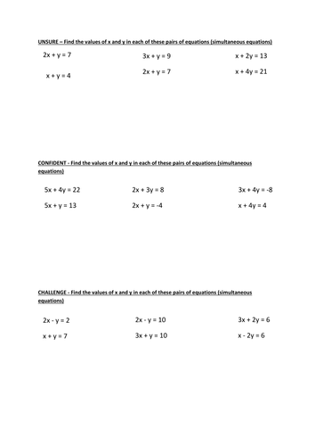 Introducing Simultaneous Equations | Teaching Resources