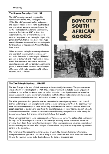 Opposition to Botha's Constitutional Reforms BOOKLET | Teaching Resources