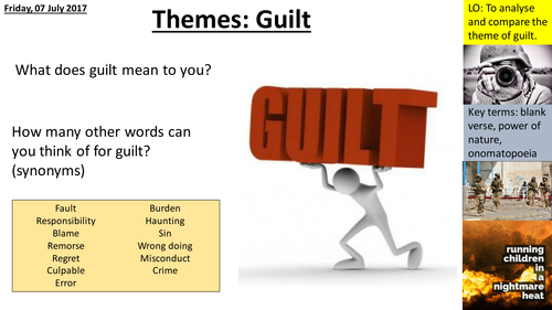 Power and Conflict Poetry AQA: Guilt