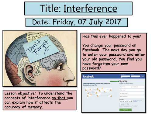 AQA GCSE (new spec) Psychology Interference