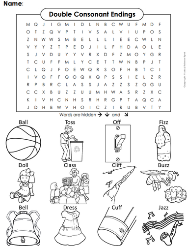 Double Consonant Words For 2nd Grade - Letter