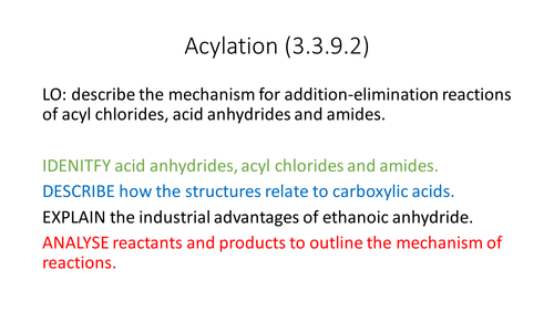 Acylation (AQA New Spec 3.3.9.2)