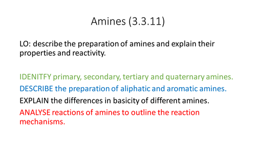 Amines (AQA New Spec 3.3.11)