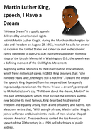 Martin Luther King, speech, I Have a Dream Handout | Teaching Resources