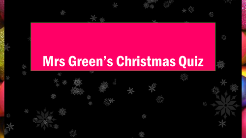 Christmas Quiz 2016