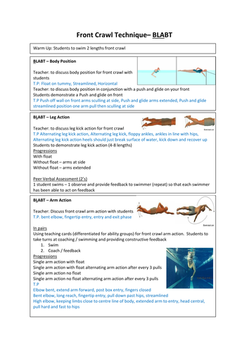 Key Stage Three Differentiated Swimming Scheme of work | Teaching Resources