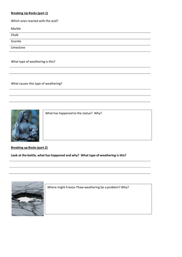 KS3 Science - Rocks - Weathering and Erosion | Teaching Resources
