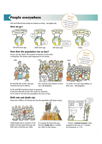 Population Distribution Single Lesson Teaching Resources