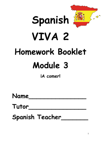 Y8 A comer (Revision booklet)