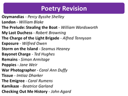 Power and Conflict Poetry Flashcards by allygirl - Teaching Resources - Tes