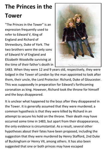The Princes in the Tower Handout