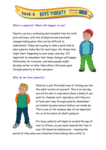 Boys' Puberty PSHE | Teaching Resources