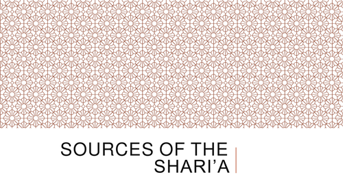 Theme 1 Figures and Text Sources of Shari'ah A2